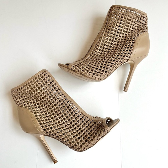 Sam Edelman Aubriana Woven Peep Toe Heel Booties - Picture 6 of 10